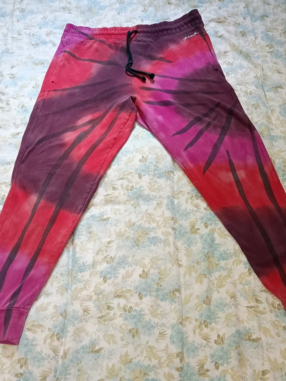 Victoria's Secret PINK High Waist Campus Joggers - Supernova Tie Dye (Size Large